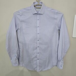 Twillory Mens Tailored Fit Button Down Shirt 16 36/37‎ Blue Checkered